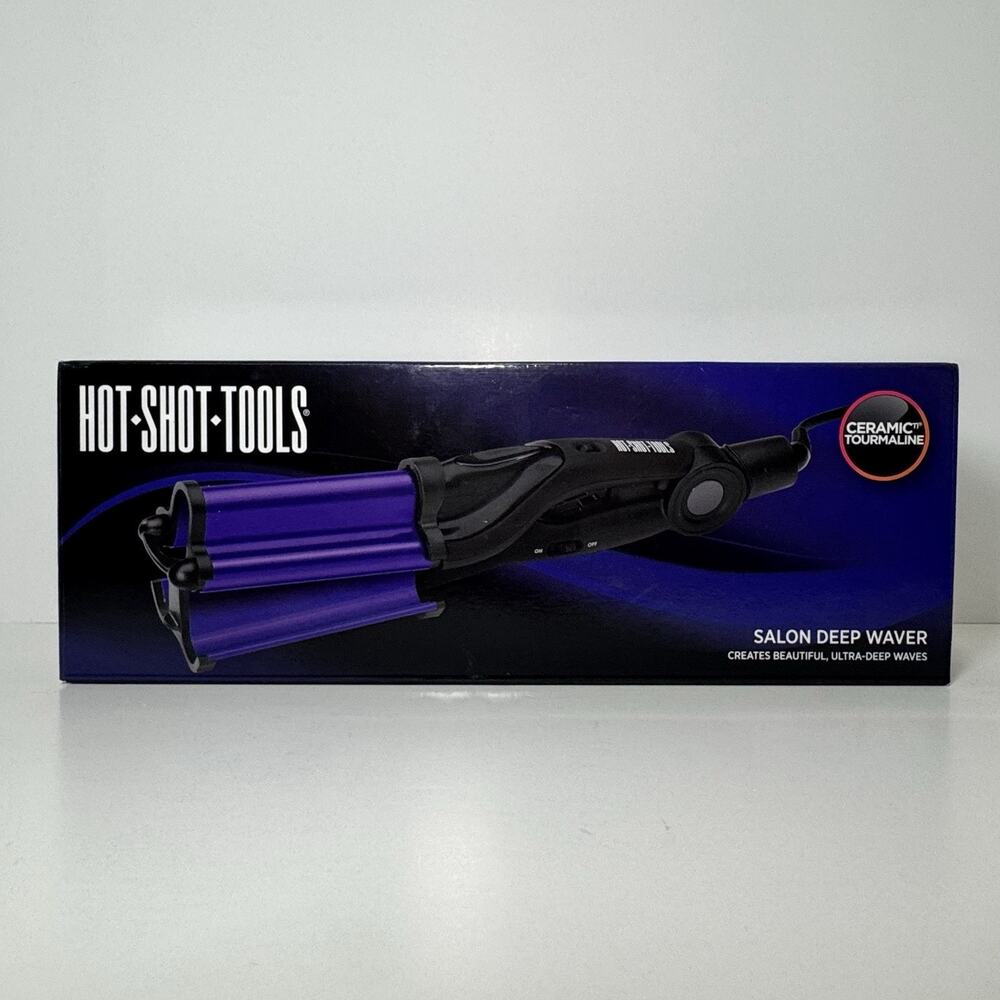 Hot Shot Tools Salon Deep Waver Ceramic Tourmaline Hair Iron Open Box Brand New!